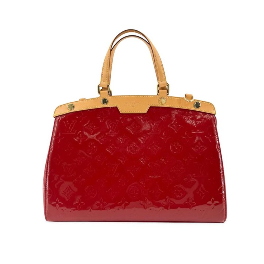 Louis Vuitton Sherwood Monogram Vernis Beige Patent_Leather Handbag